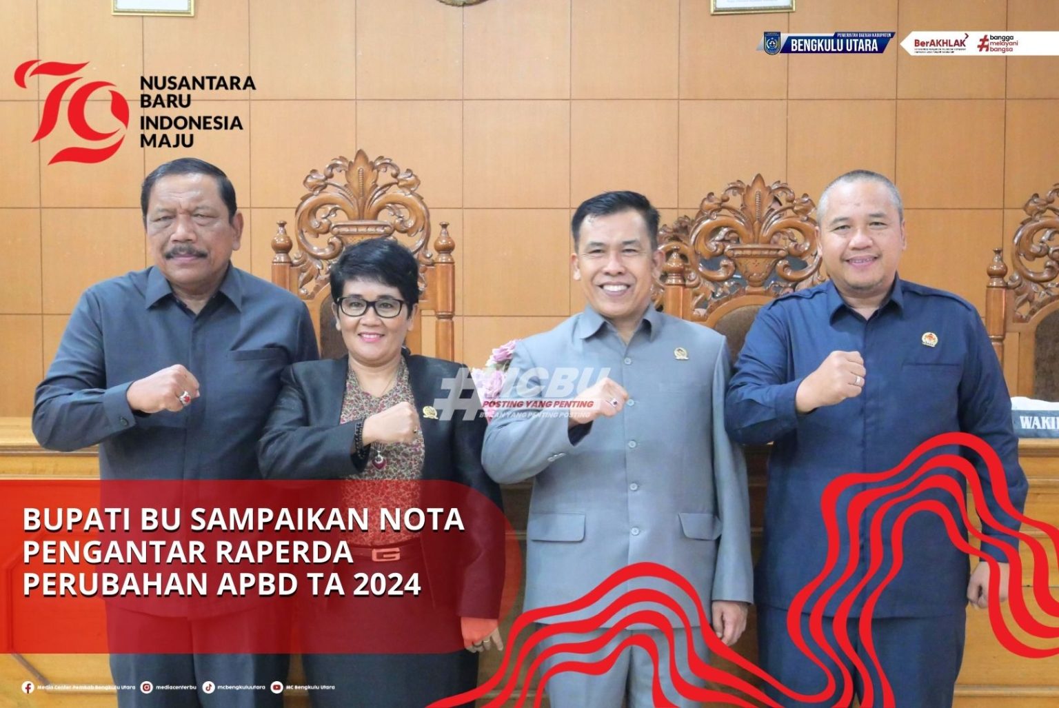 Bupati Bengkulu Utara Sampaikan Nota Pengantar Raperda Perubahan APBD TA 2024